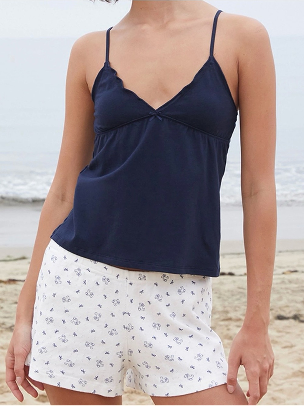 Brandy Melville Navy Spaghetti Strap V-Neck Camisole